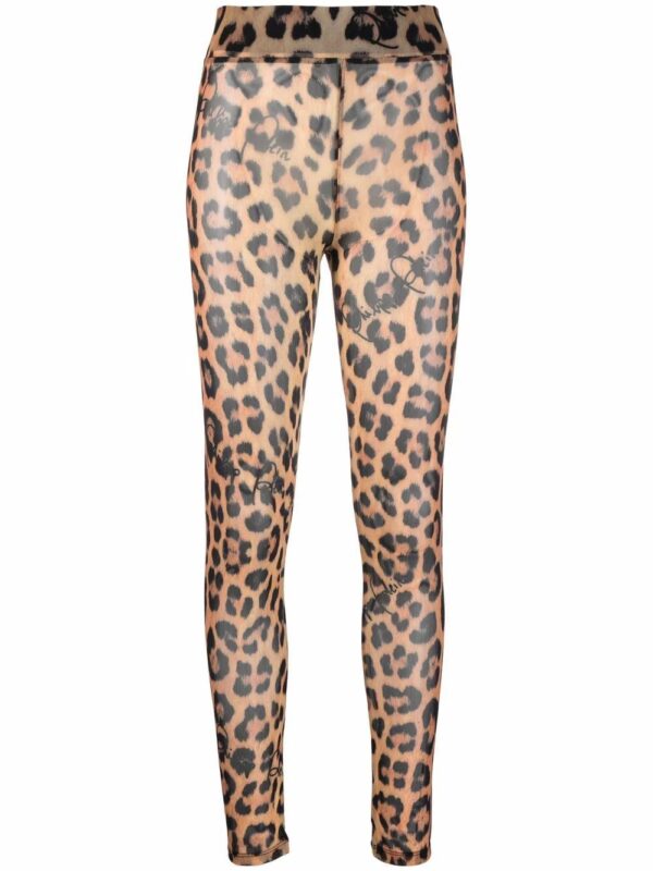 Philipp Plein  leopard-print semi-sheer leggings