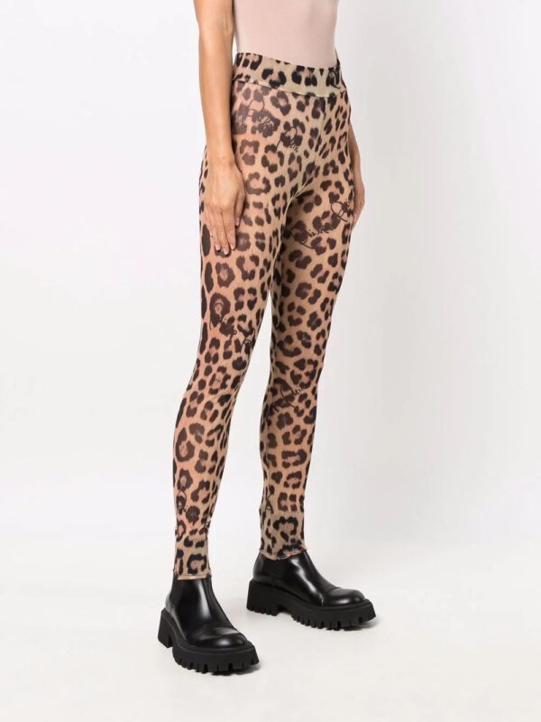 Philipp Plein  leopard-print semi-sheer leggings - Image 3