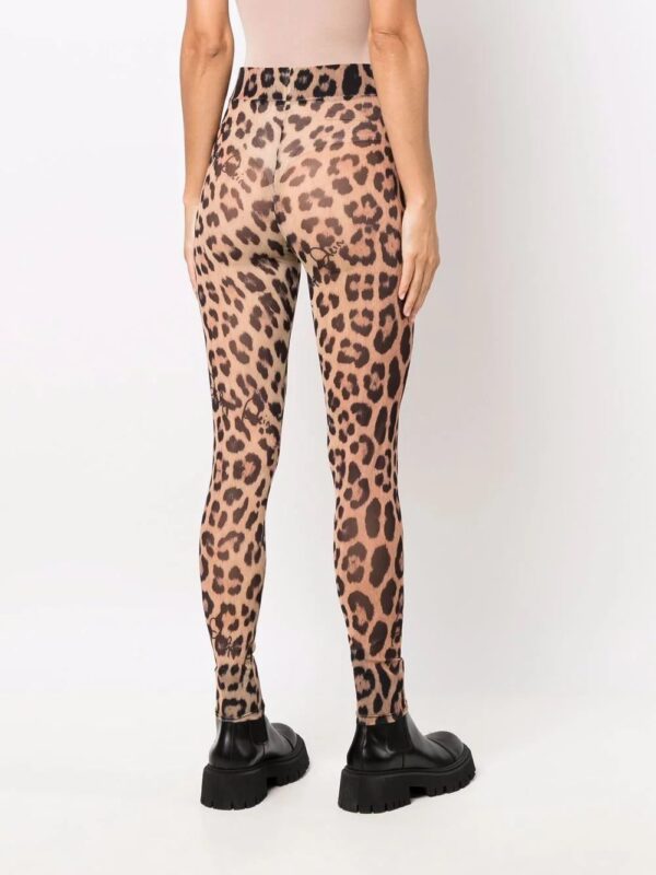 Philipp Plein  leopard-print semi-sheer leggings - Image 4