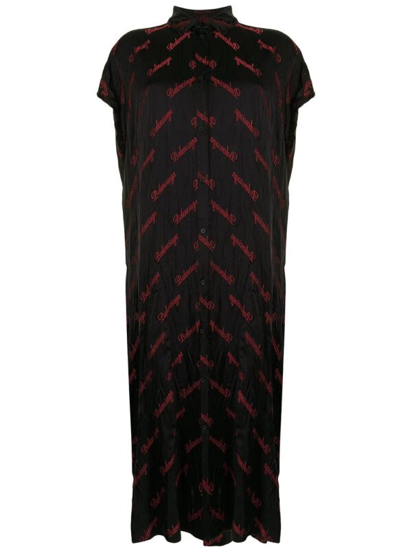 Balenciaga  Rawcut SI logo-embroidered shirt dress