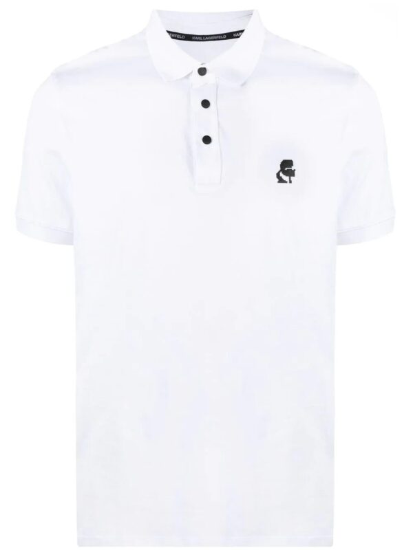 Karl Lagerfeld  logo-embroidered polo shirt