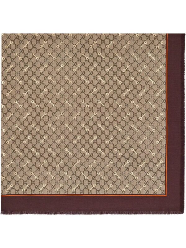 Gucci  GG Horsebit-print silk scarf