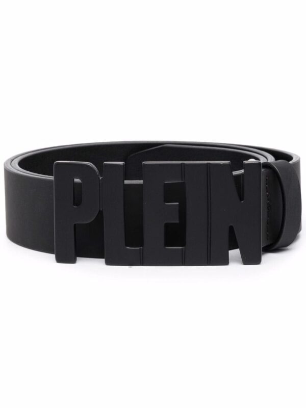 Louis Vuitton Plein lettering logo leather belt