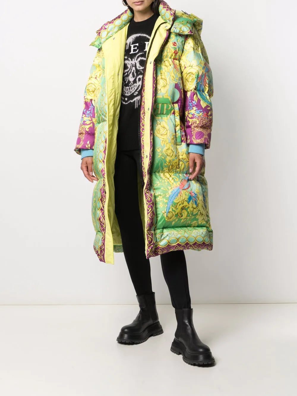Philipp Plein baroque-print long padded jacket - Image 2