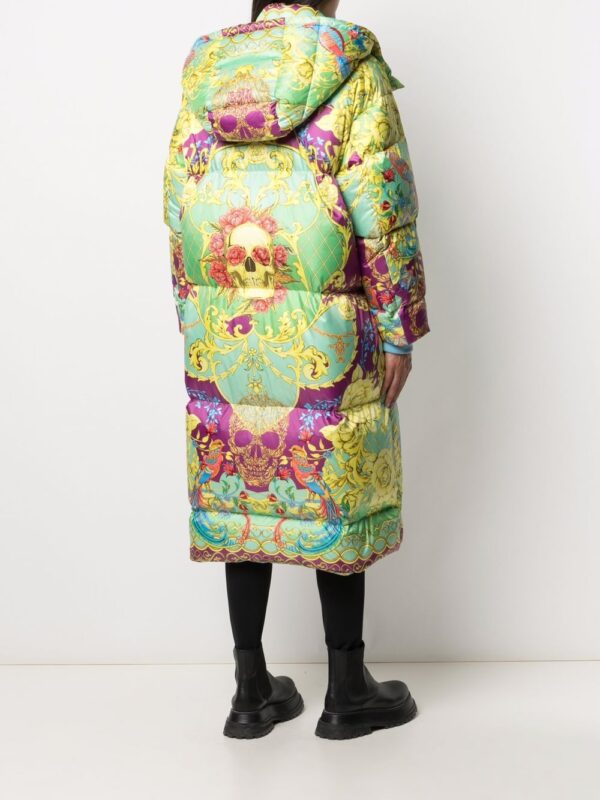 Philipp Plein  baroque-print long padded jacket - Image 4