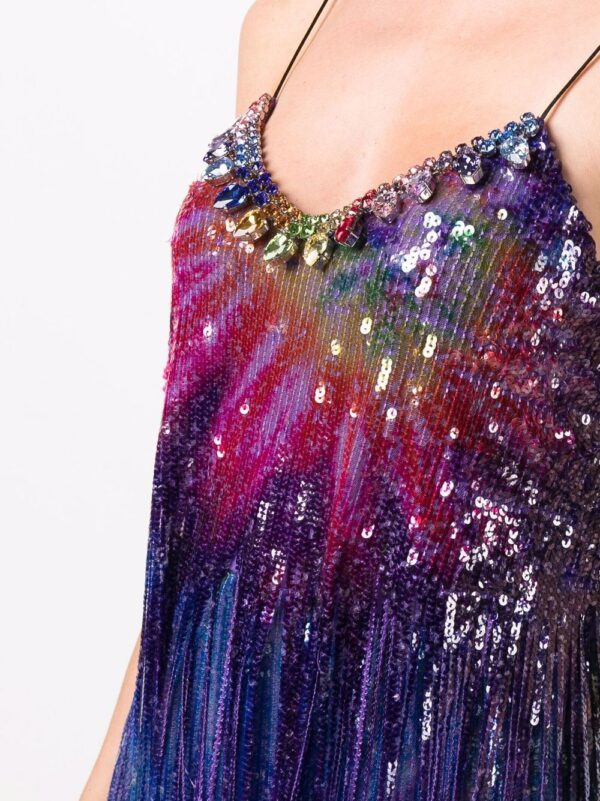 Philipp Plein tie-dye print fringed dress - Image 5