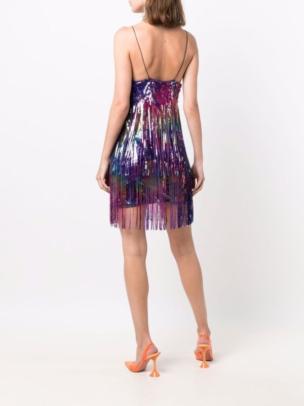 Philipp Plein tie-dye print fringed dress - Image 4