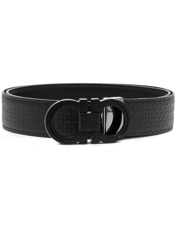 Ferragamo Gancini embossed leather belt