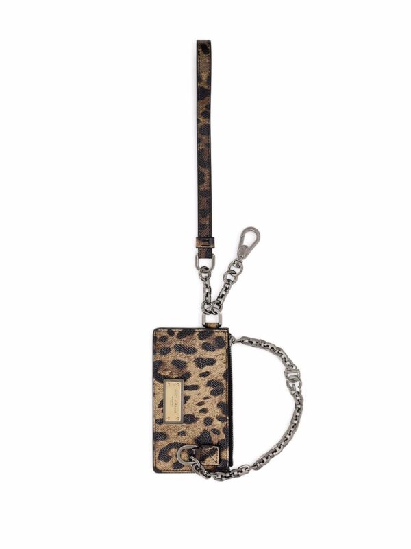 Dolce & Gabbana leopard-print leather card holder