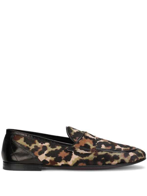 Dolce & Gabbana  leopard print calf hair loafers