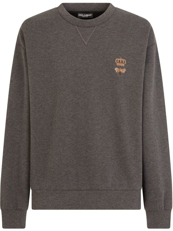 Dolce & Gabbana  bee-embroidered cotton-blend sweatshirt