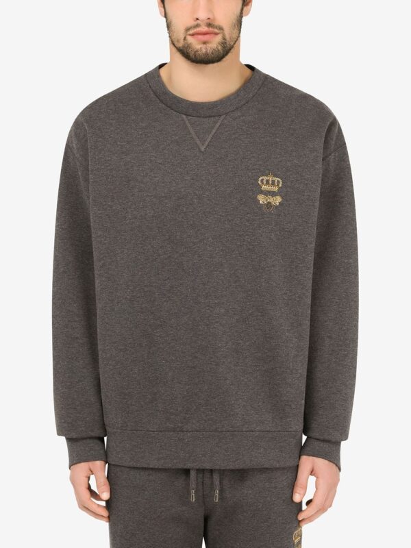 Dolce & Gabbana  bee-embroidered cotton-blend sweatshirt - Image 3