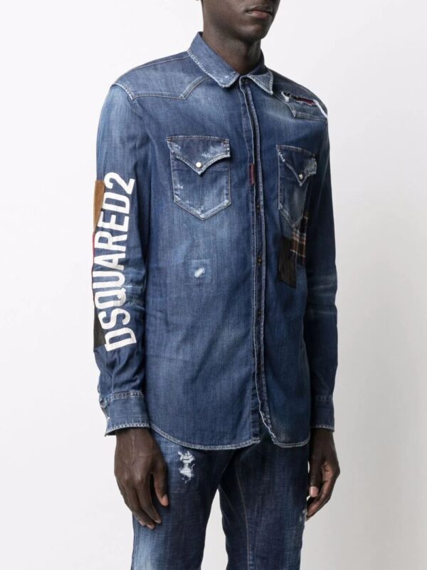 Dsquared2  distressed denim shirt - Image 3