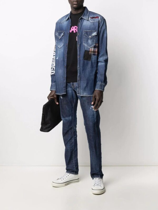 Dsquared2  distressed denim shirt - Image 2