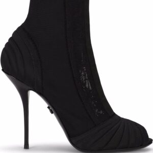 Dolce & gabbana  peep-toe satin ankle boots