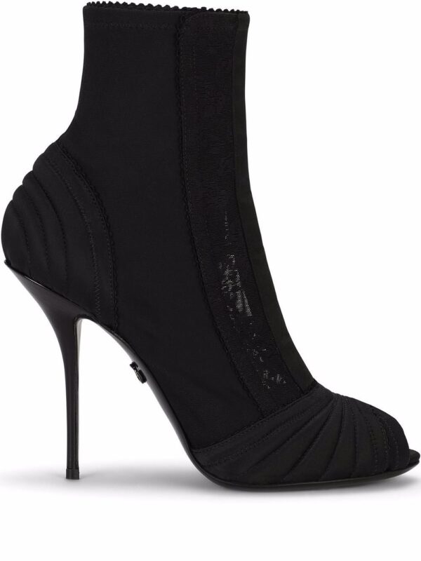Dolce & gabbana  peep-toe satin ankle boots