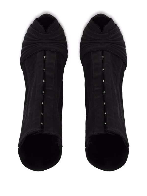 Dolce & gabbana  peep-toe satin ankle boots - Image 4
