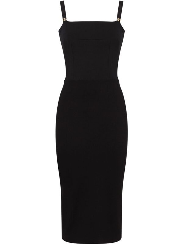Dolce & Gabbana logo-appliqué sleeveless midi dress