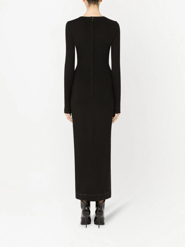 Dolce & Gabbana  logo-appliqué long-sleeve midi dress - Image 3
