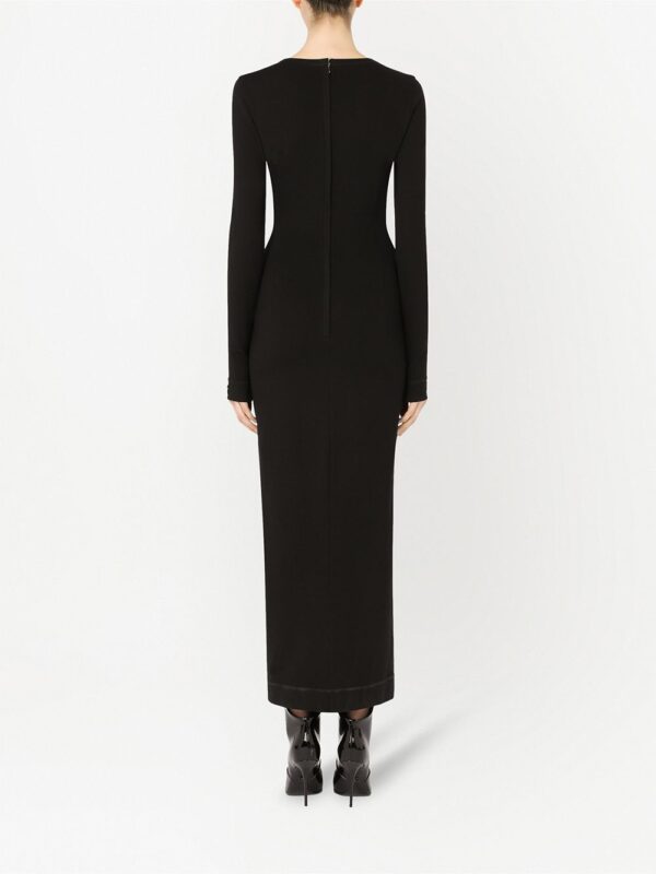 Dolce & Gabbana logo-appliqué long-sleeve midi dress - Image 3