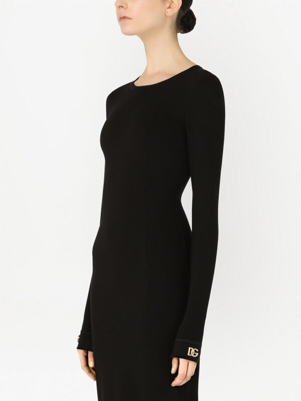 Dolce & Gabbana logo-appliqué long-sleeve midi dress - Image 4