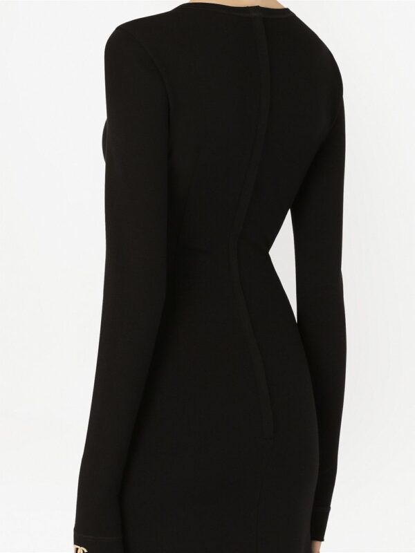 Dolce & Gabbana logo-appliqué long-sleeve midi dress - Image 5