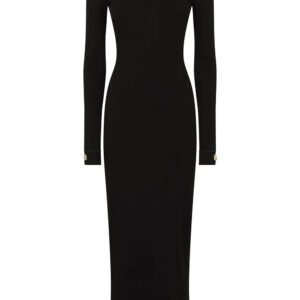 Dolce & Gabbana  logo-appliqué long-sleeve midi dress
