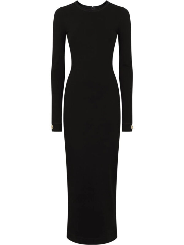 Dolce & Gabbana  logo-appliqué long-sleeve midi dress
