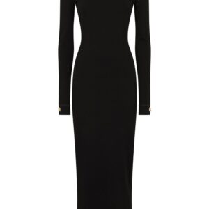 Dolce & Gabbana logo-appliqué long-sleeve midi dress