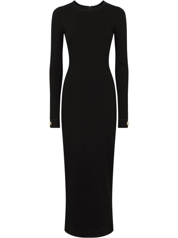 Dolce & Gabbana logo-appliqué long-sleeve midi dress