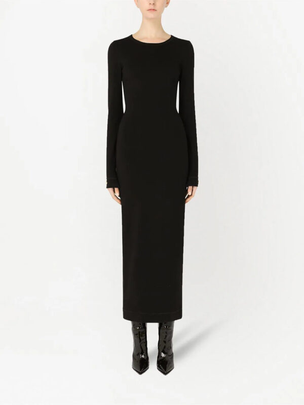 Dolce & Gabbana  logo-appliqué long-sleeve midi dress - Image 2