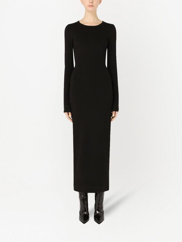 Dolce & Gabbana logo-appliqué long-sleeve midi dress - Image 2