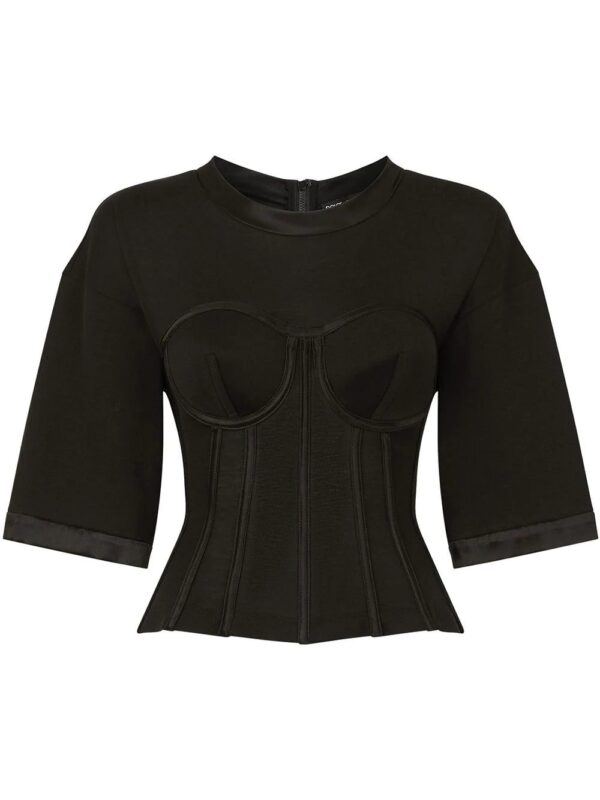 Dolce & Gabbana  short-sleeved bralette-effect blouse