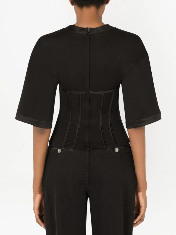 Dolce & Gabbana  short-sleeved bralette-effect blouse - Image 4