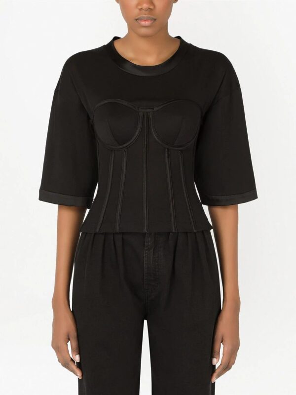 Dolce & Gabbana  short-sleeved bralette-effect blouse - Image 3