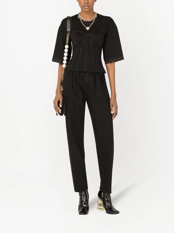 Dolce & Gabbana  short-sleeved bralette-effect blouse - Image 2