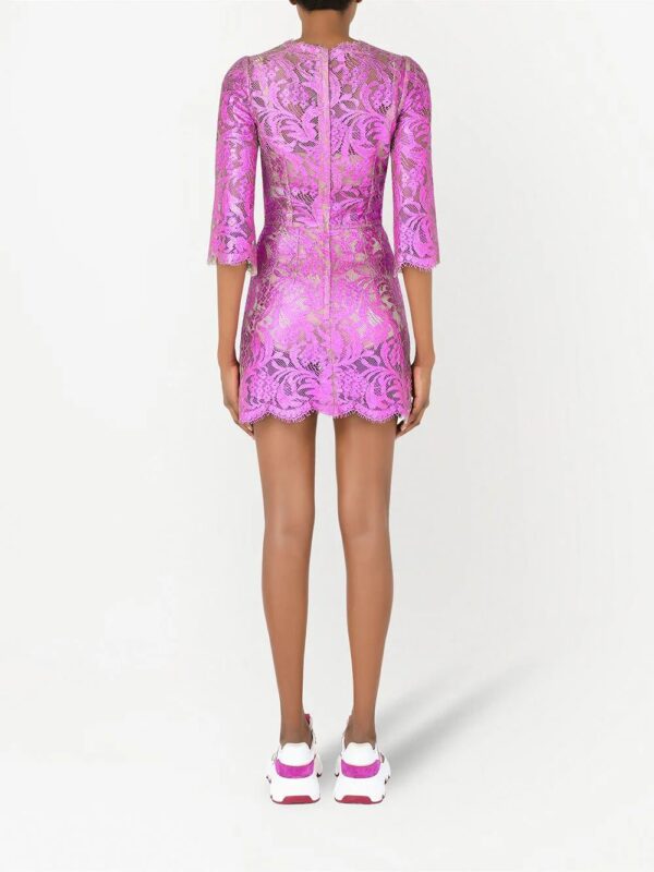 Dolce & Gabbana  floral-lace sheer minidress - Image 4