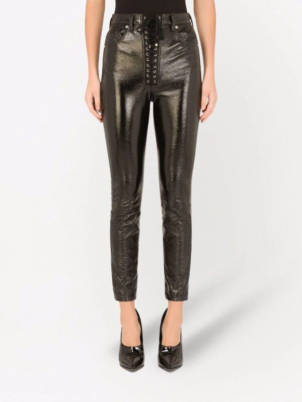 Dolce & Gabbana  coated lace-up skinny trousers - Image 3