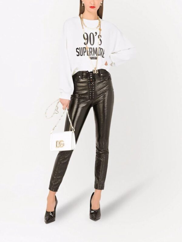 Dolce & Gabbana  coated lace-up skinny trousers - Image 2