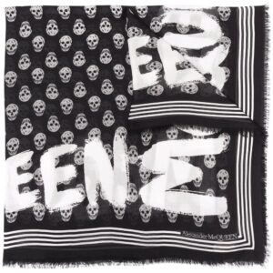 Alexander McQueen  skull-print logo scarf