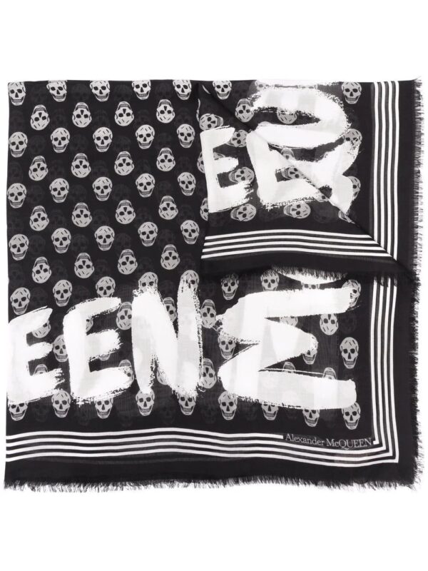 Alexander McQueen  skull-print logo scarf