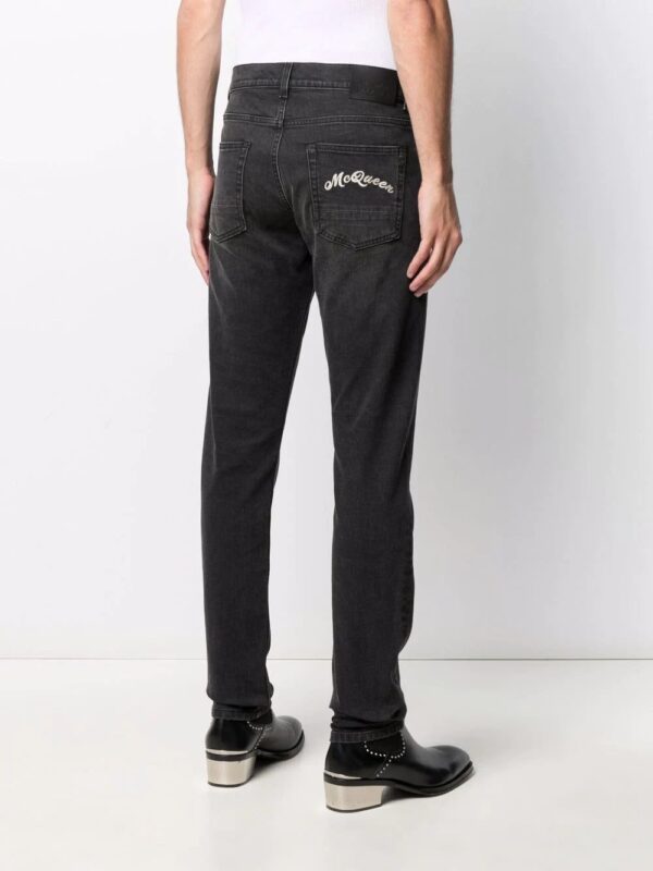 Alexander McQueen  logo-embroidered straight-leg jeans - Image 4