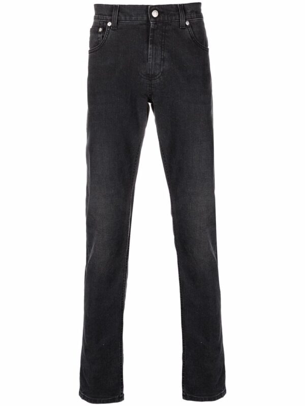 Alexander McQueen  logo-embroidered straight-leg jeans