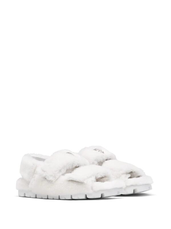 Prada  logo-patch textured sandals - Image 2