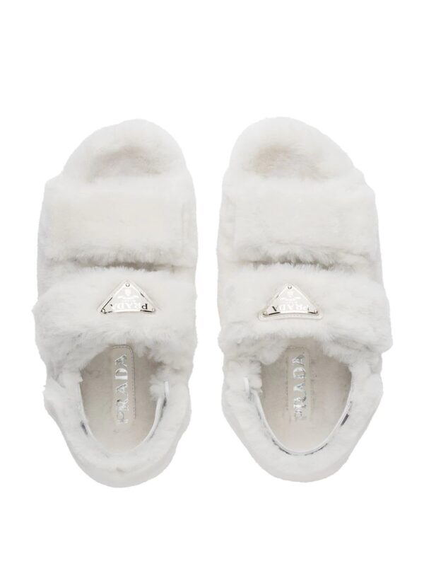 Prada  logo-patch textured sandals - Image 4