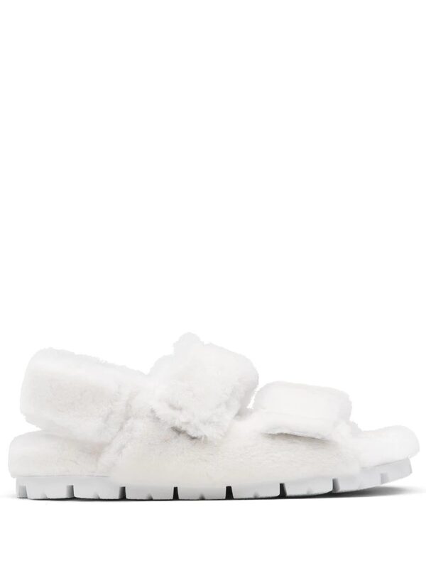 Prada  logo-patch textured sandals