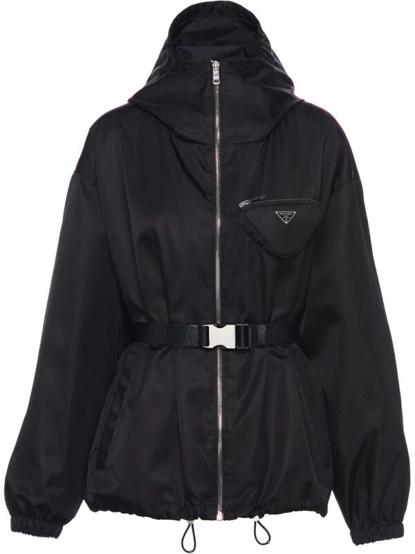 Prada  Re-Nylon pouch-detail hooded jacket