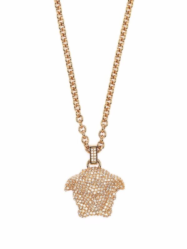 Versace  crystal-embellished Medusa pendant neccklace
