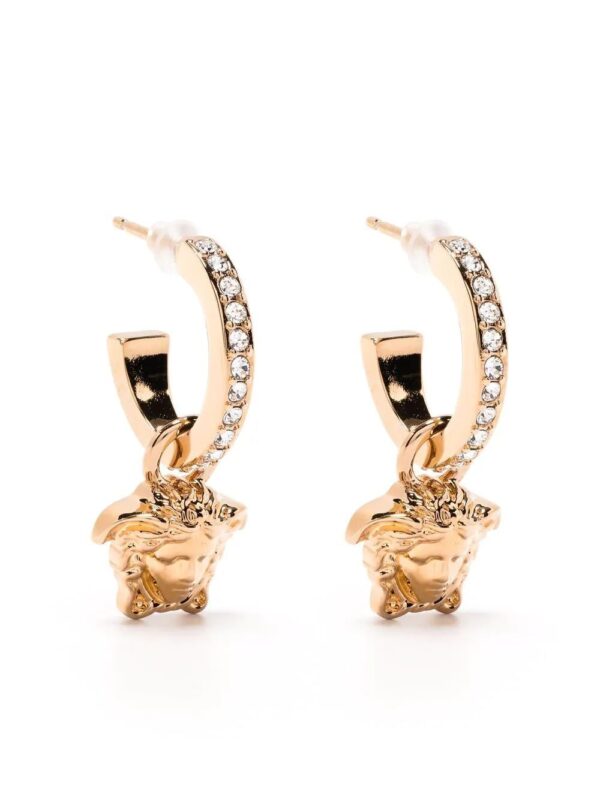 Versace  embellished Medusa hoop earrings