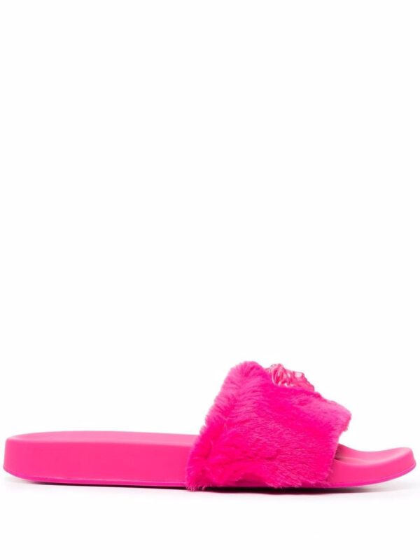Versace  La Medusa faux fur slides